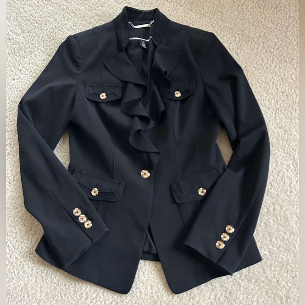 Black Military Jacket with Gold Buttons
